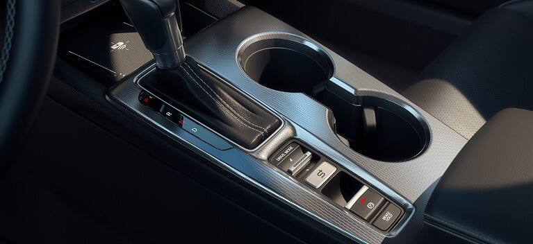 2027 Honda Civic Hatchback Sport Touring Hybrid detail of the Honda S+ button (Compact Hatchback)
